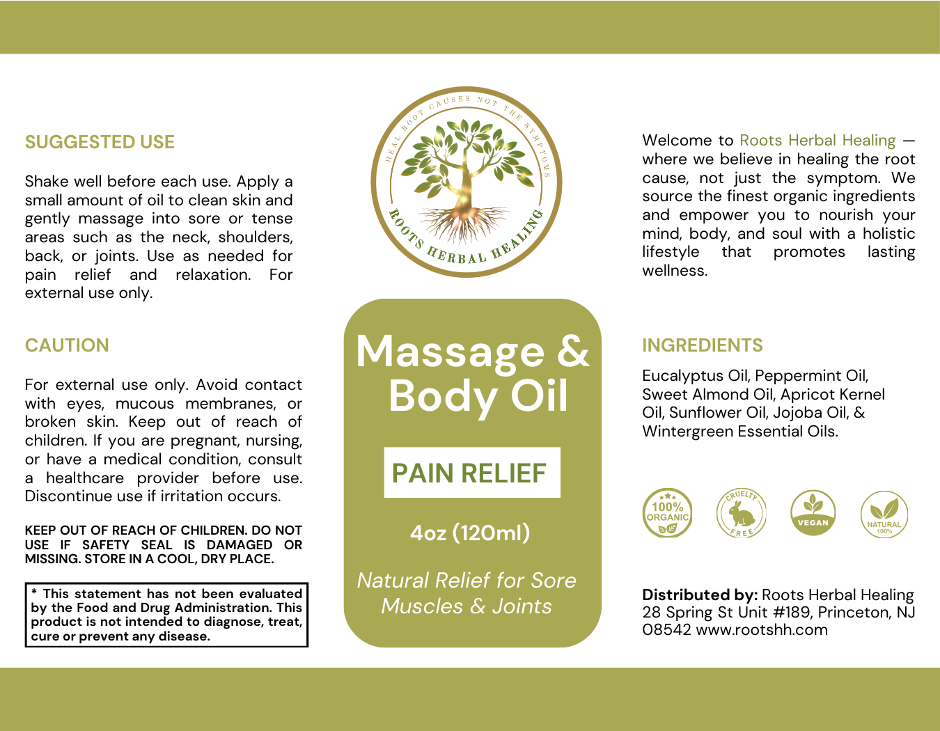 Pain Relief Massage & Body Oil