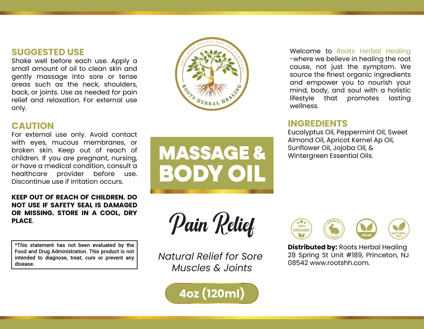 Pain Relief Massage & Body Oil
